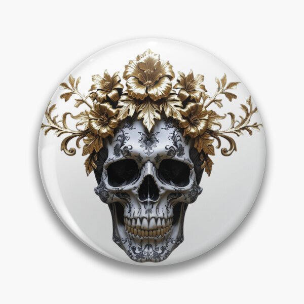Item preview, Baroque Skull with Golden Floral Crown designed and sold by RainyShop32.