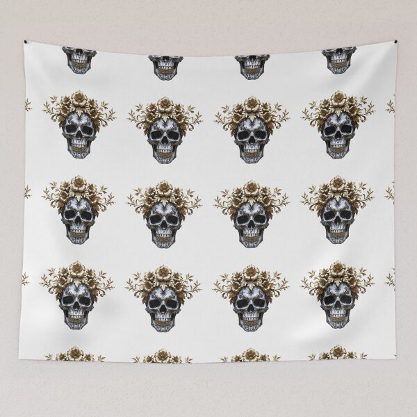 Item preview, Baroque Skull with Golden Floral Crown designed and sold by RainyShop32.