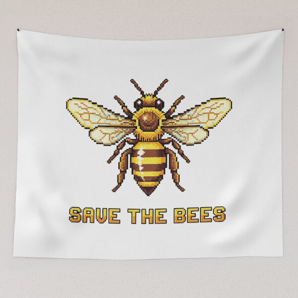 Item preview, Save the Bees – Pixel Art designed and sold by ART-POD-PL.