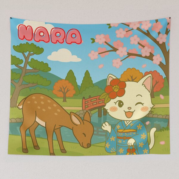 Item preview, Nara Spring – Tsubaki & the Bowing Deer designed and sold by NEKOKO BIYORI.
