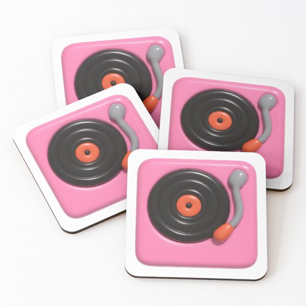 Item preview, Retro vinyl record player on pink background with isolated design element, AI generated designed and sold by dvoevnore.