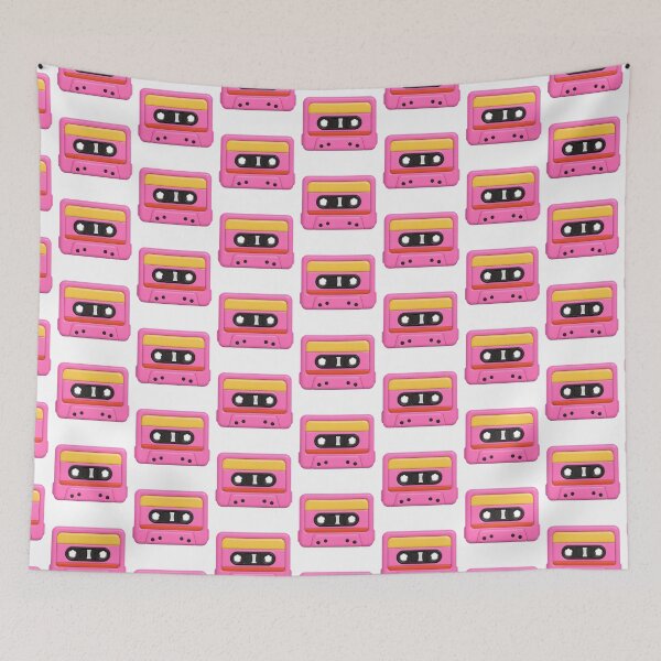 Item preview, Retro pink cassette tape with a vibrant design, isolated on transparent background, AI Generated designed and sold by dvoevnore.
