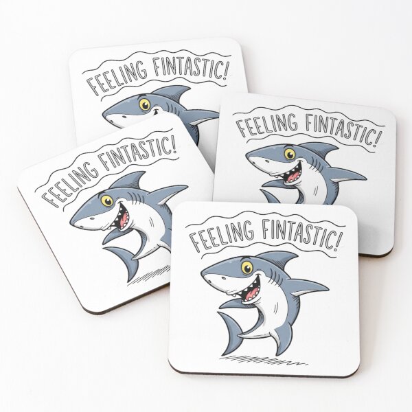 Item preview, Feeling Fintastic - Cute Funny Shark Pun Design for Ocean Lovers designed and sold by AquaPawsStudio.