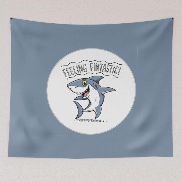 Item preview, Feeling Fintastic - Cute Funny Shark Pun Design for Ocean Lovers designed and sold by AquaPawsStudio.