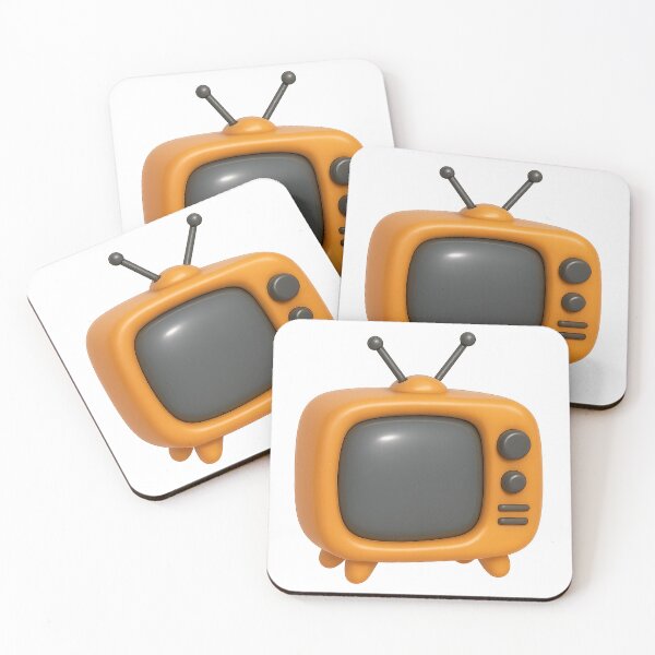 Item preview, Retro orange television with antenna on transparent background, AI generated designed and sold by dvoevnore.