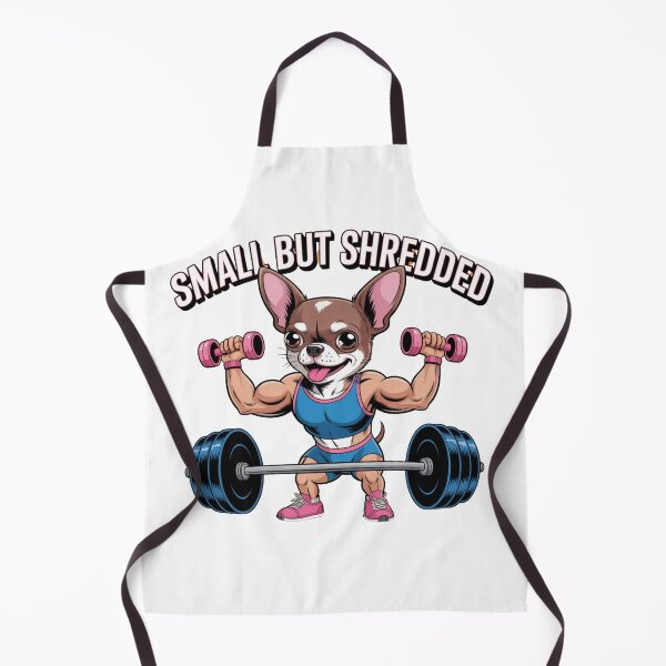 Item preview, Small But Shredded – Muscular Chihuahua Gym Art designed and sold by ArtByYunus.