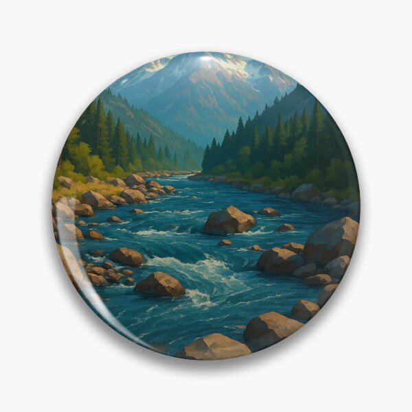 Item preview, Snow-Capped Cascades Over Wenatchee River, Washington designed and sold by Aryabek.