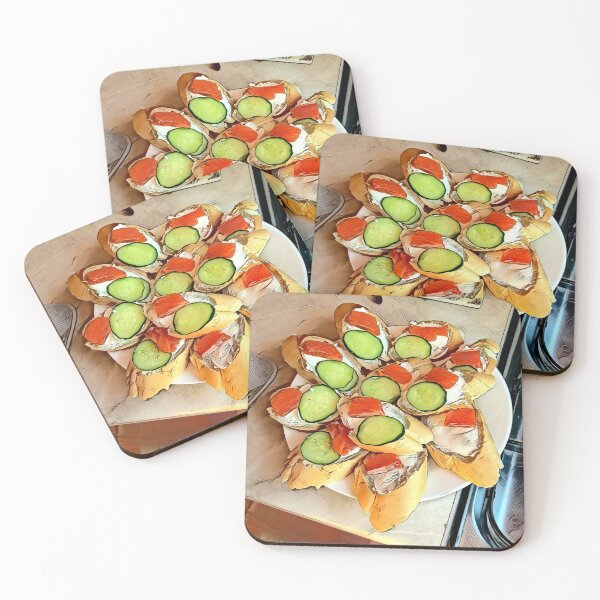Item preview, Fresh Salmon & Cucumber Sandwiches – Cozy Kitchen Food Art | Delicious Snack Poster for Food Lovers designed and sold by NatureChampion.
