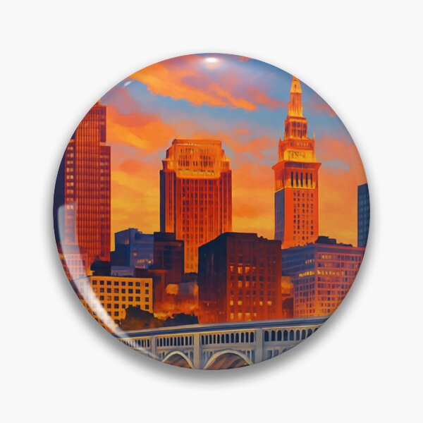 Item preview, Cleveland Skyline Reflected at Dusk, Ohio designed and sold by Aryabek.