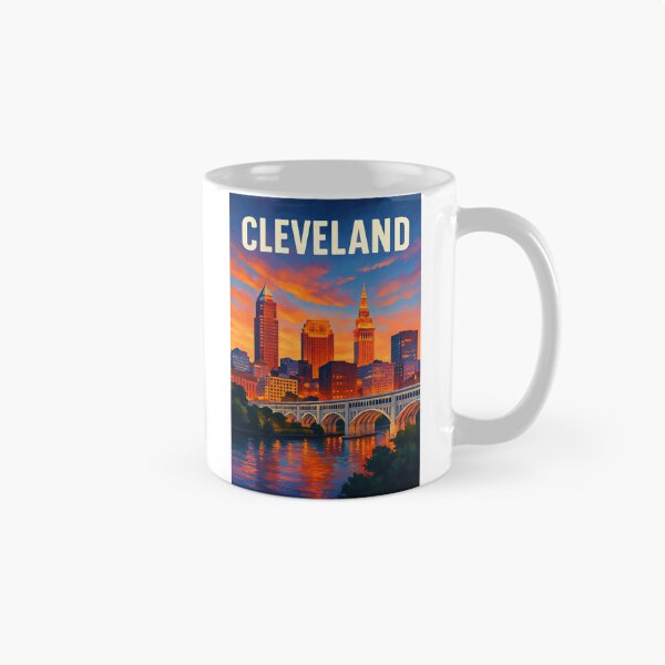 Item preview, Cleveland Skyline Reflected at Dusk, Ohio designed and sold by Aryabek.
