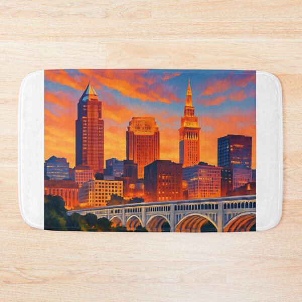 Item preview, Cleveland Skyline Reflected at Dusk, Ohio designed and sold by Aryabek.