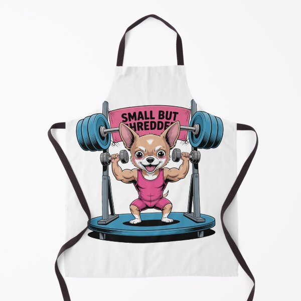 Item preview, Small But Shredded – Muscular Chihuahua Gym Art designed and sold by ArtByYunus.