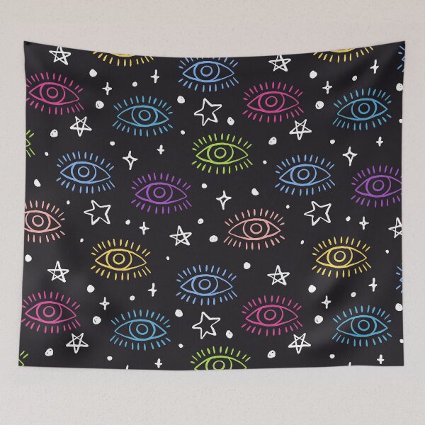 Item preview, Mystical Multicolor Eye with Stars Pattern designed and sold by Farissa Designs.
