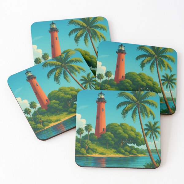 Item preview, Jupiter Inlet Lighthouse and Palm Trees, Florida designed and sold by Aryabek.