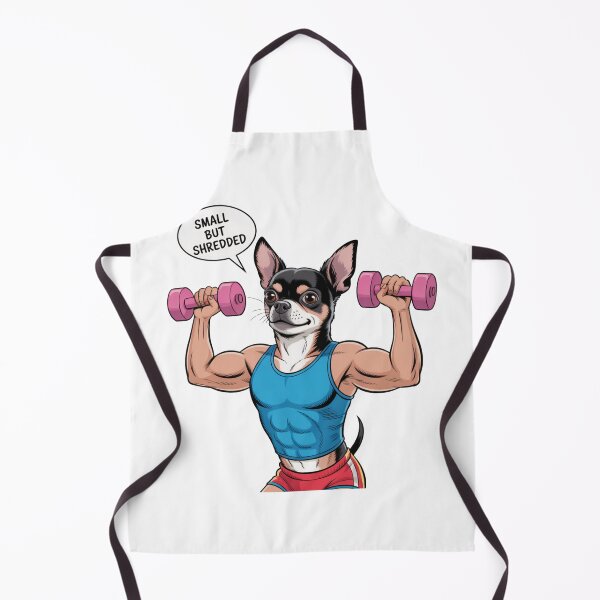 Item preview, Small But Shredded – Muscular Chihuahua Gym Art designed and sold by ArtByYunus.