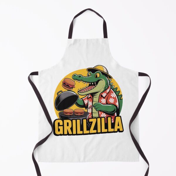 Item preview, Grillzilla – BBQ Crocodile in Hawaiian Shirt designed and sold by ArtByYunus.