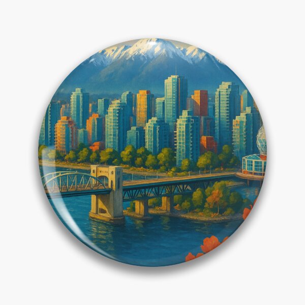 Item preview, Vancouver Skyline with Burrard Bridge and Science World designed and sold by Aryabek.