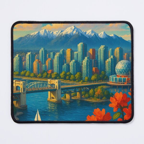 Item preview, Vancouver Skyline with Burrard Bridge and Science World designed and sold by Aryabek.