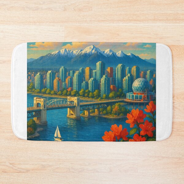 Item preview, Vancouver Skyline with Burrard Bridge and Science World designed and sold by Aryabek.