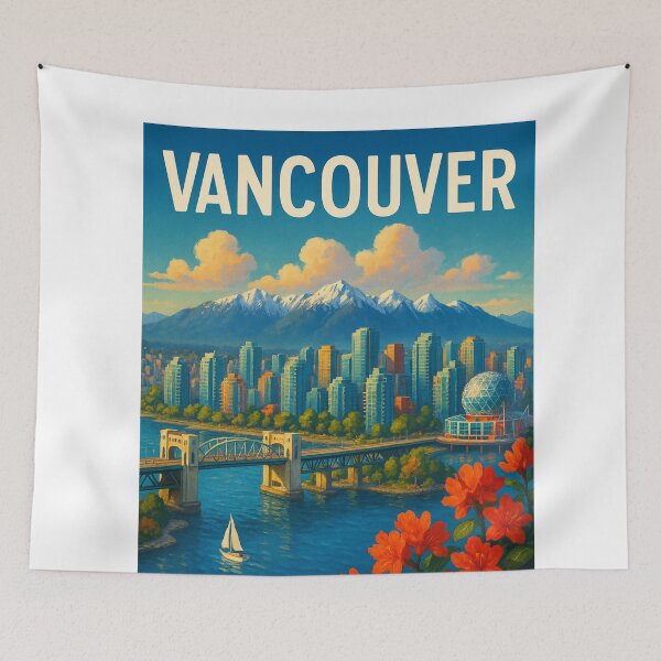Item preview, Vancouver Skyline with Burrard Bridge and Science World designed and sold by Aryabek.