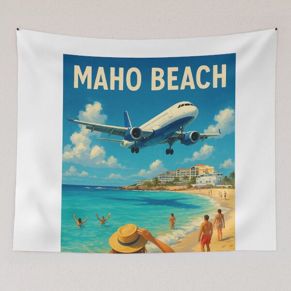 Item preview, Jet Landing at Maho Beach, Saint Martin designed and sold by Aryabek.