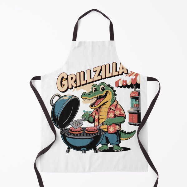 Item preview, Grillzilla – BBQ Crocodile in Hawaiian Shirt designed and sold by ArtByYunus.