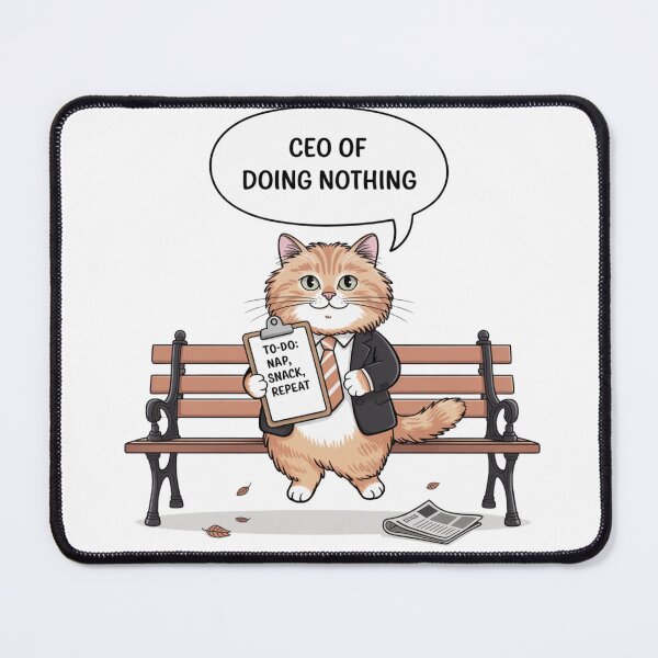 Artikelvorschau, CEO von Doing Nothing – Chillige Katze mit To-Do-Liste entworfen und verkauft von ArtByYunus.