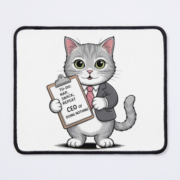 Artikelvorschau, CEO von Doing Nothing – Chillige Katze mit To-Do-Liste entworfen und verkauft von ArtByYunus.