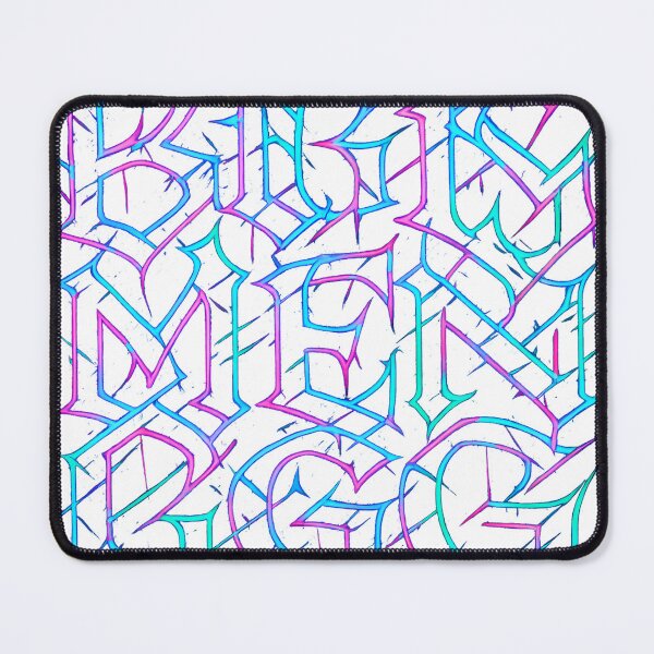 Item preview, Abstract Neon Letterflow - Cyberpunk Typography Tee designed and sold by PufftailStudio.