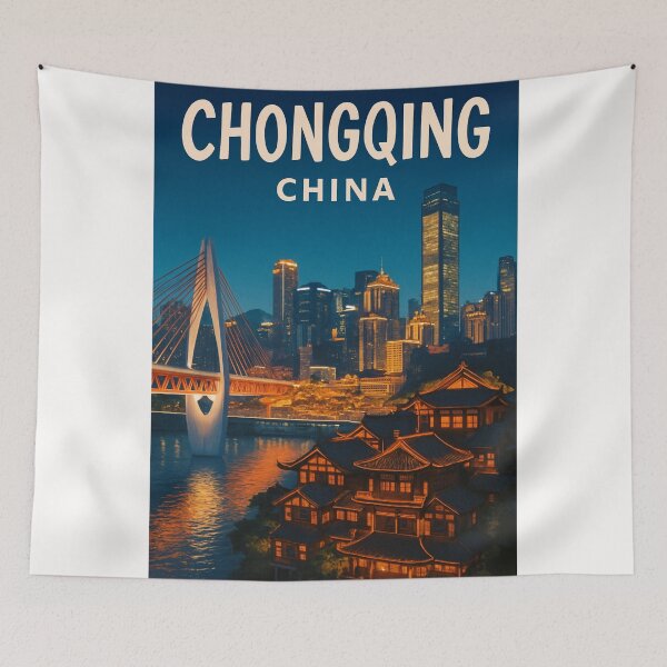 Item preview, Twilight Over Qiansimen Bridge, Chongqing designed and sold by Places On Earth.