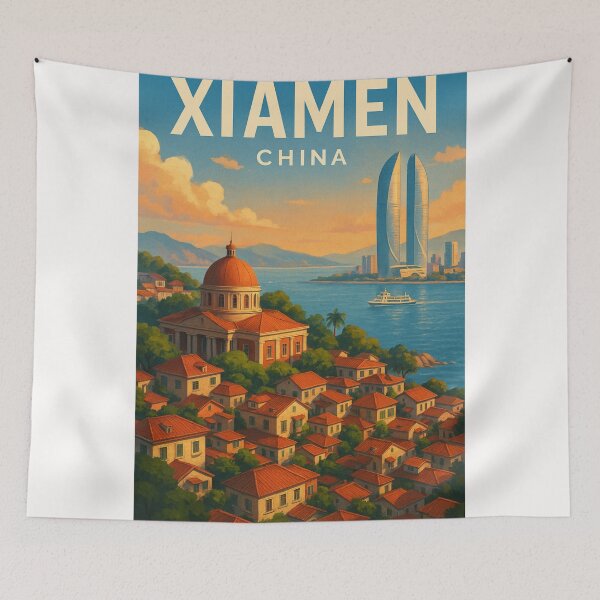 Item preview, Historic and Modern Skyline, Xiamen, China designed and sold by Places On Earth.