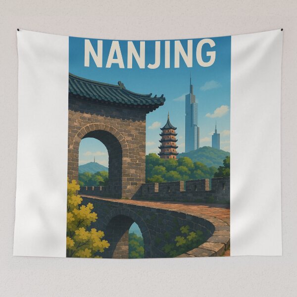 Item preview, Nanjing City Wall and Pagoda View designed and sold by Places On Earth.