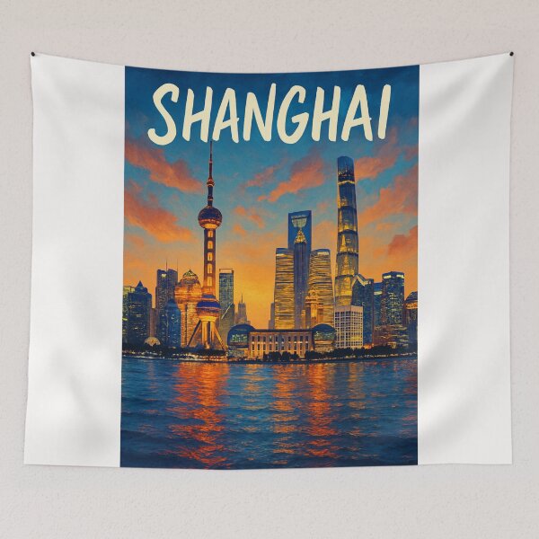 Item preview, Twilight Reflection on Shanghai’s Skyline designed and sold by Places On Earth.