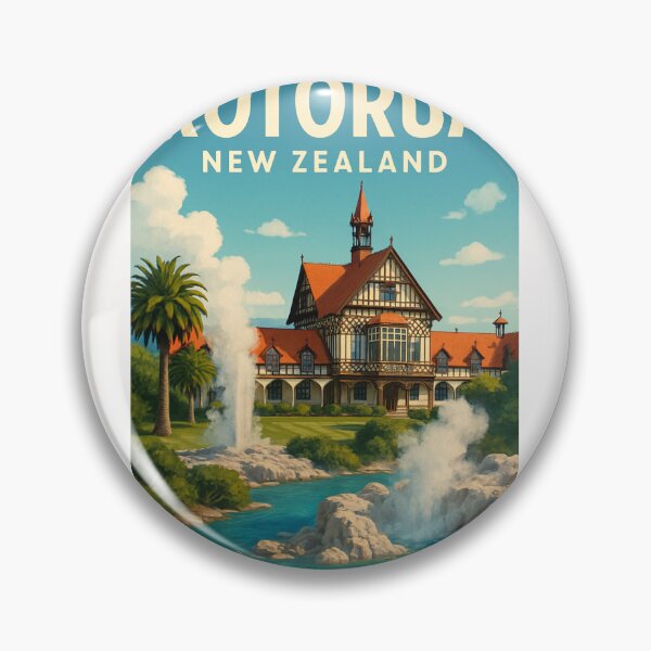 Item preview, Rotorua Museum and Geysers in Bloom designed and sold by Places On Earth.