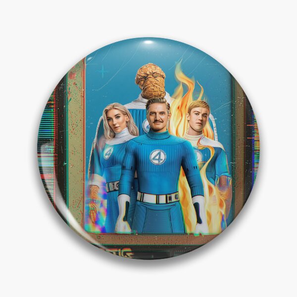 Item preview, Blue Heroes on Screen – Retro VHS Glitch Style designed and sold by LoomisDreams.
