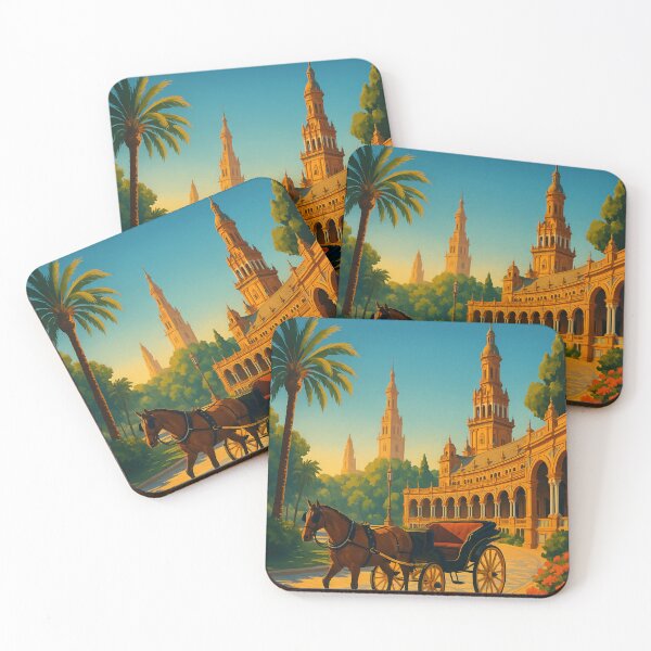 Item preview, Horse Carriage at Plaza de España, Seville designed and sold by Places On Earth.