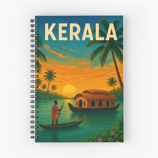 Item preview, Kerala Backwaters at Sunset with Houseboat designed and sold by Places On Earth.