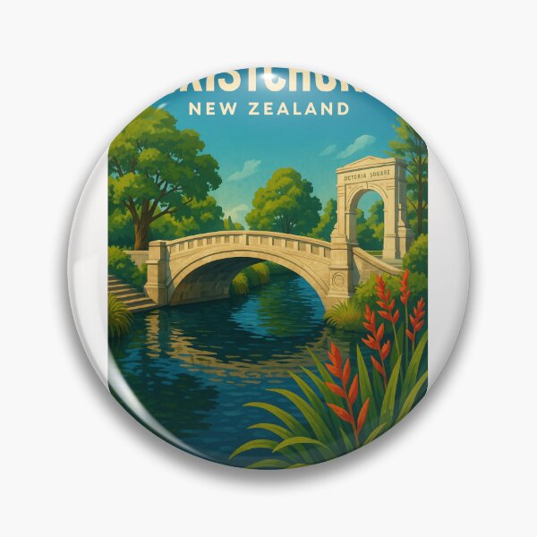 Item preview, Christchurch Victoria Square Bridge in Spring designed and sold by Places On Earth.