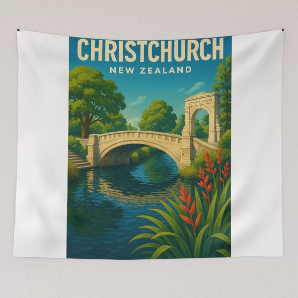 Item preview, Christchurch Victoria Square Bridge in Spring designed and sold by Places On Earth.