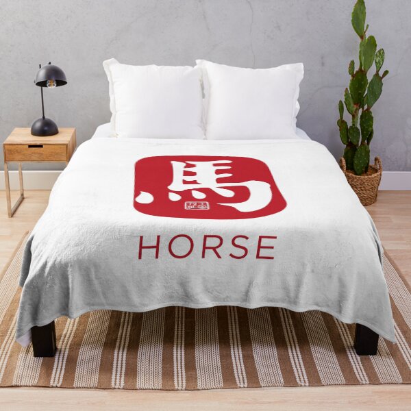 Item preview, Horse 馬 - Chinese Zodiac Calligraphy Character with English (Red on White) designed and sold by STUDIO-72.