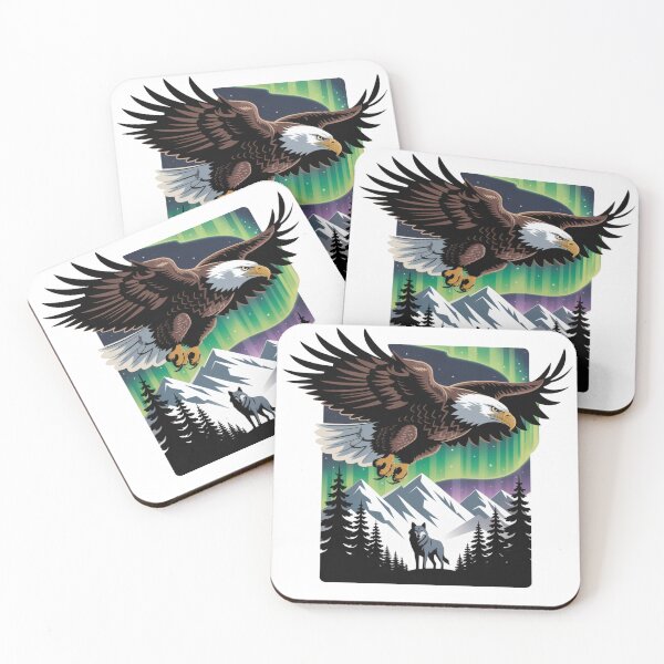 Item preview, Wild Landscape Eagle and Wolf designed and sold by NicolasGlowArt.