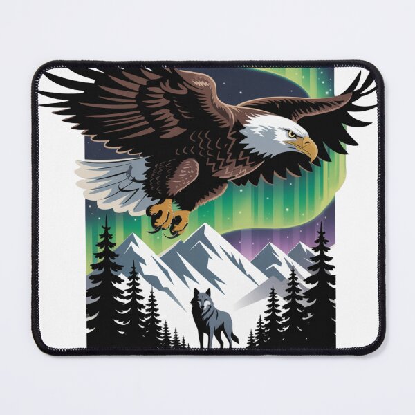 Item preview, Wild Landscape Eagle and Wolf designed and sold by NicolasGlowArt.