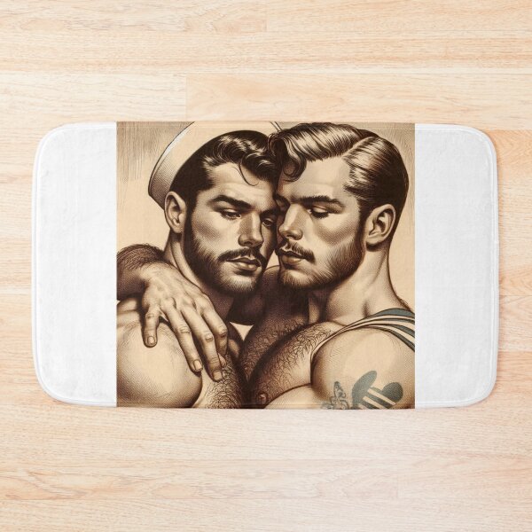 Item preview, 1940s Vintage Sailors "Brothers In Arms" San Francisco Tom of Finland Tribute Gay Pride Graphic Design designed and sold by ItsAKinkThing.