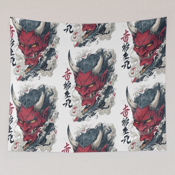 Item preview, Fearsome Japanese Oni Demon Art designed and sold by bapupa.
