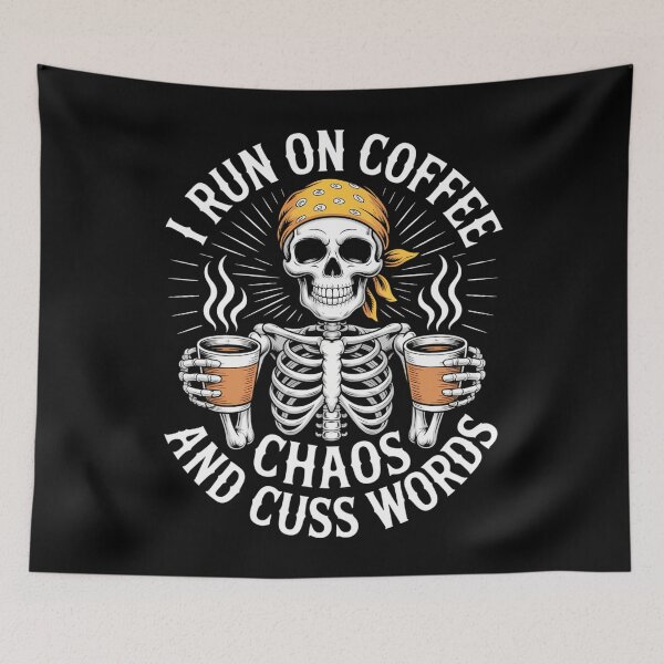 Item preview, Coffee Lovers Caffeine Skeleton Drinking Joke designed and sold by Sea4Adventures.