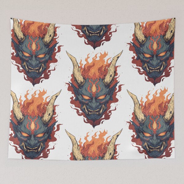 Item preview, Fierce Japanese Oni Mask designed and sold by bapupa.