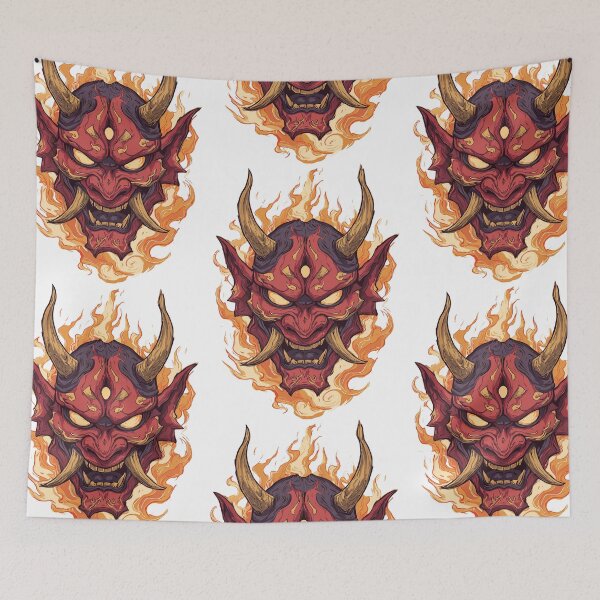 Item preview, Terrifying Japanese Oni Mask designed and sold by bapupa.