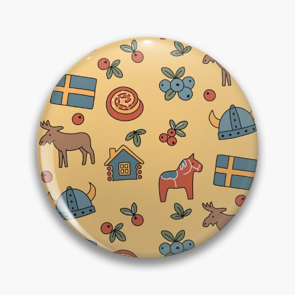 Item preview, Swedish Folk Style Icons Illustrations of Sweden designed and sold by Studio Pico.