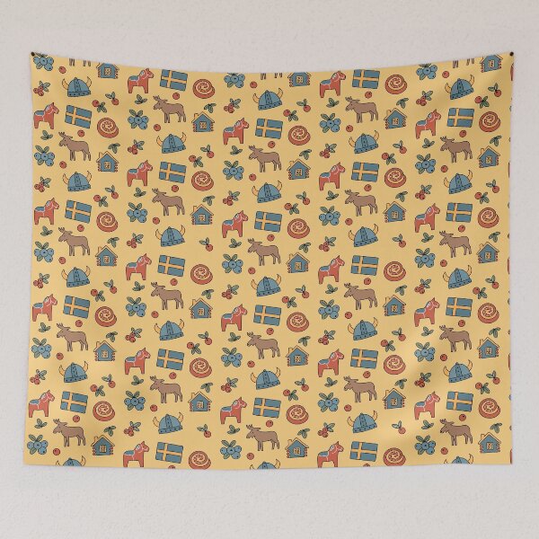 Item preview, Swedish Folk Style Icons Illustrations of Sweden designed and sold by Studio Pico.