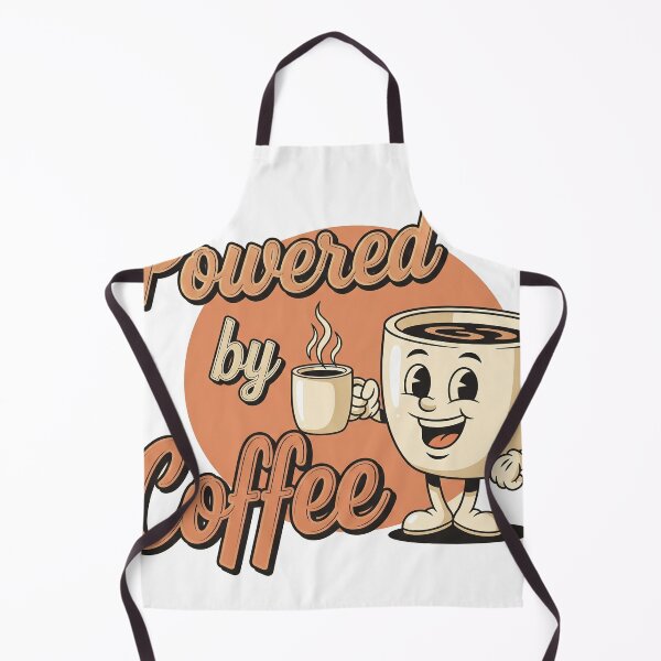 Item preview, Powered by Coffee – Retro Cute Coffee Cup Meme Art designed and sold by 001Haiba.